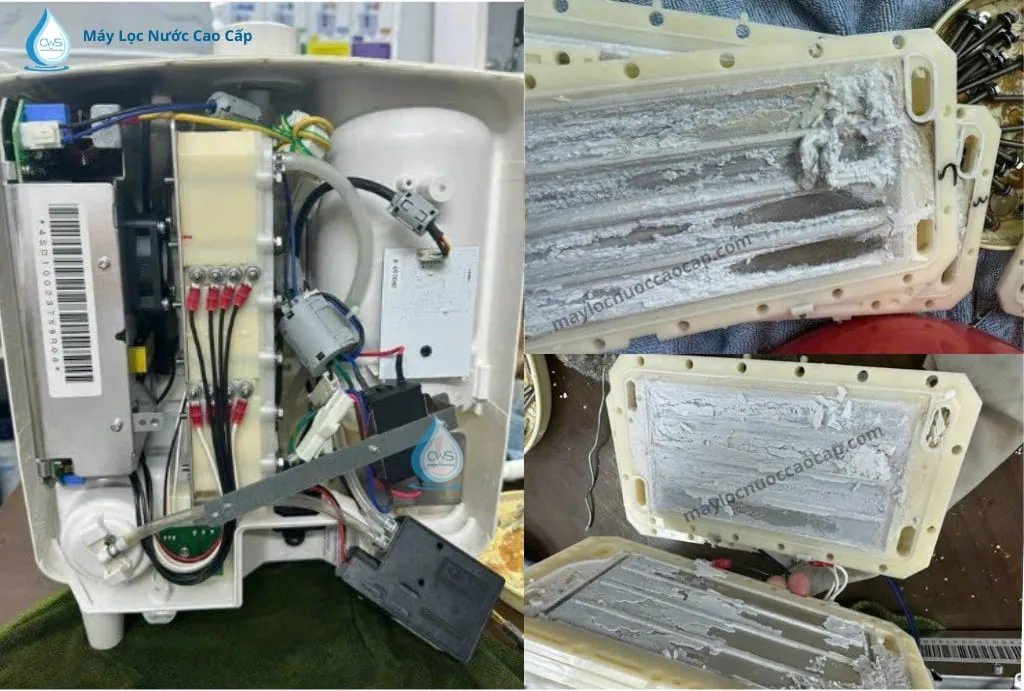 Các tấm điện cực máy điện giải sau thời gian dài hoạt động