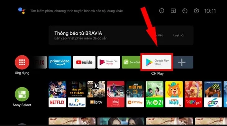 Nâng cấp Google Play để đảm bảo tivi nhận được bản cập nhật mới