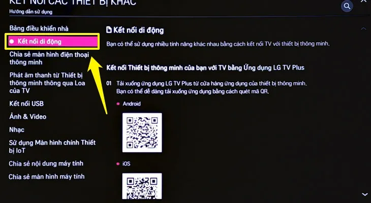 Chọn Kết nối di động
