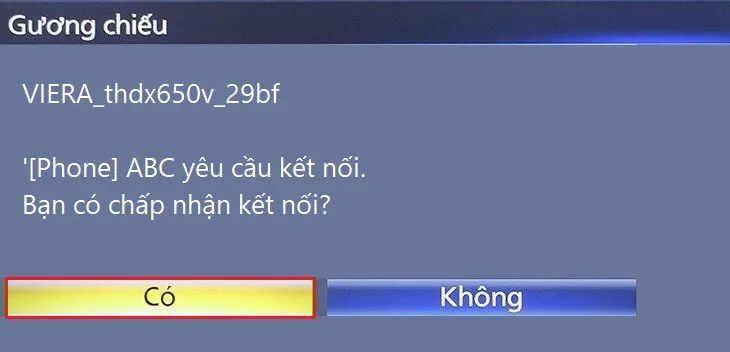 Bạn chọn Có và hoàn tất