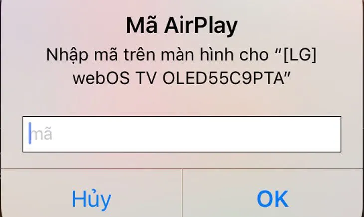 Nhập mã số vào iPhone để hoàn tất quy trình xác thực kết nối không dây