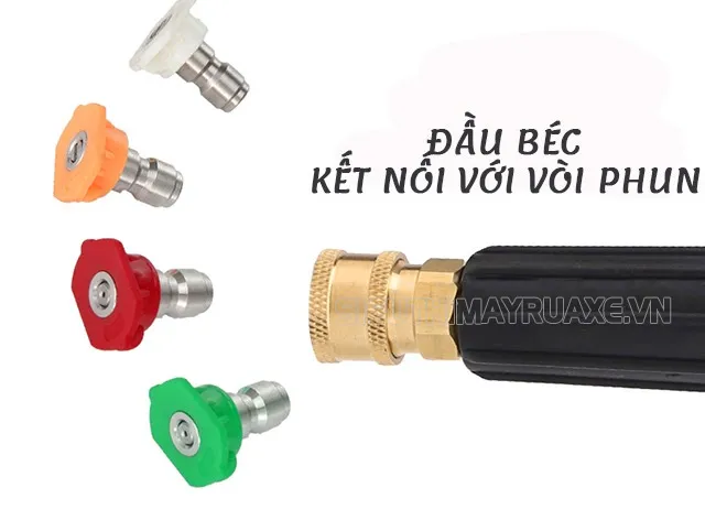 Bộ 4 béc phun điều chỉnh áp suất nước cực dễ dàng của máy rửa xe cao áp