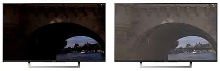 Kết quả trước và sau khi điều chỉnh độ sáng màn hình tivi Sony thông qua cài đặt Black level