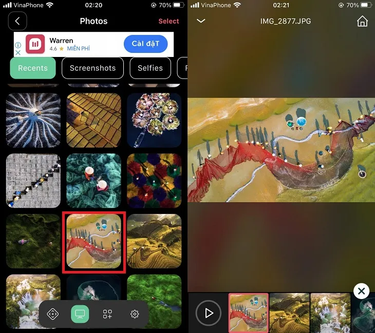 Lựa chọn những bức ảnh đẹp nhất để trình chiếu lên màn hình lớn của tivi LG sắc nét