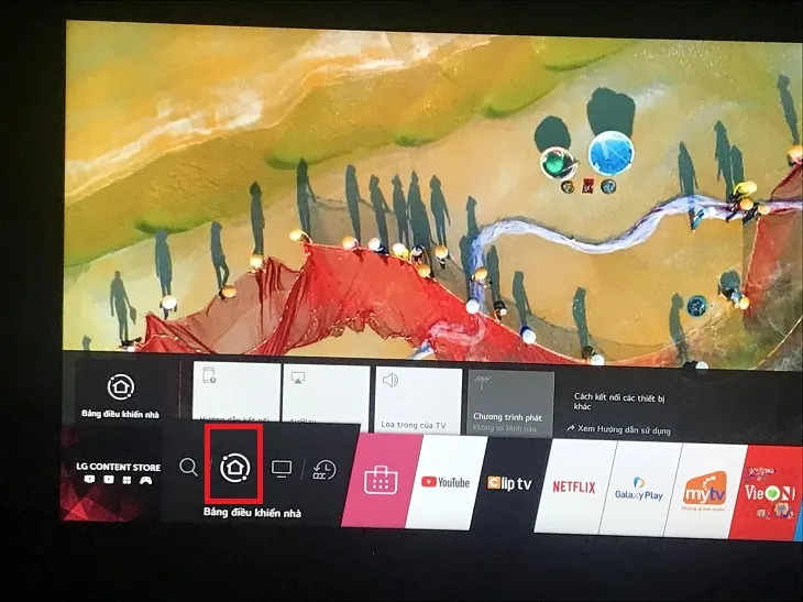 Truy cập vào bảng điều khiển nhà để tìm kiếm mục cấu hình AirPlay 2 trên tivi LG