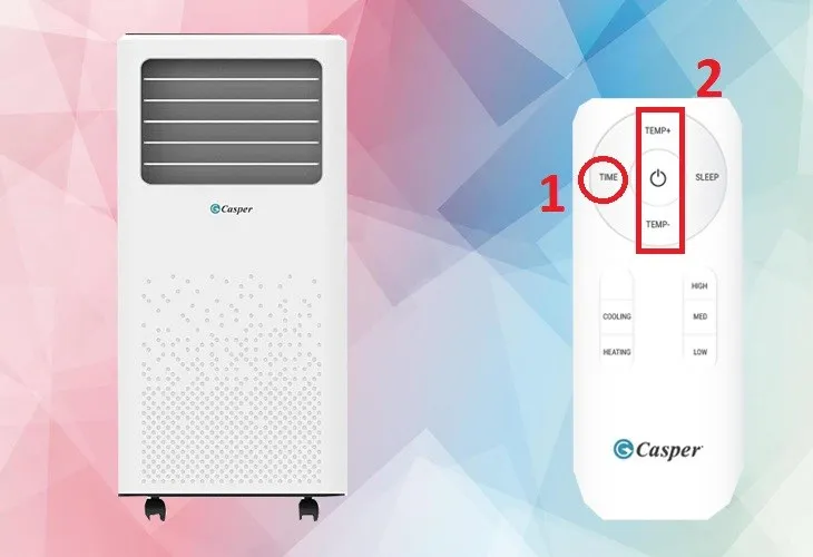 Hẹn giờ bật trên điều hòa Casper dòng điều hoà di động