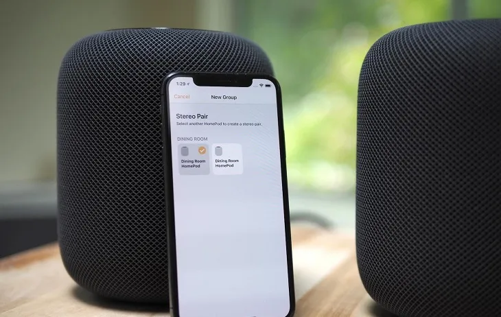 Kết nối qua HomePod Stereo Pair