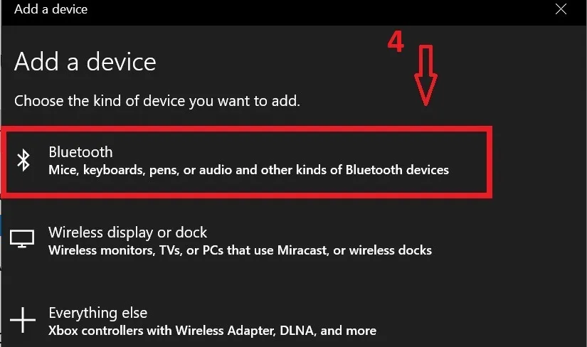 Xác nhận loại thiết bị muốn kết nối là chuẩn Bluetooth truyền thống