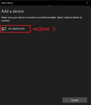 Tìm kiếm và chọn đúng tên thiết bị Amply cần ghép nối tín hiệu