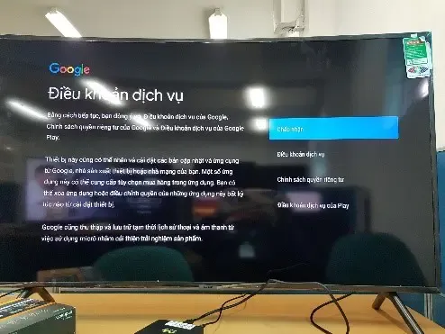Đăng nhập tài khoản Google trên đầu thu Viettel