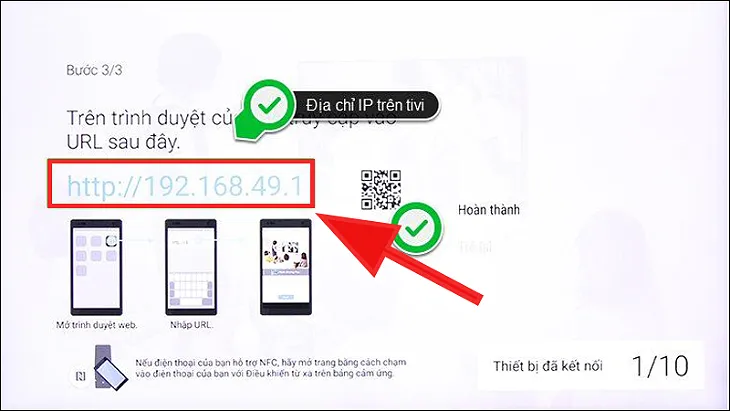 nối đầu USB vào cổng USB của tivi.