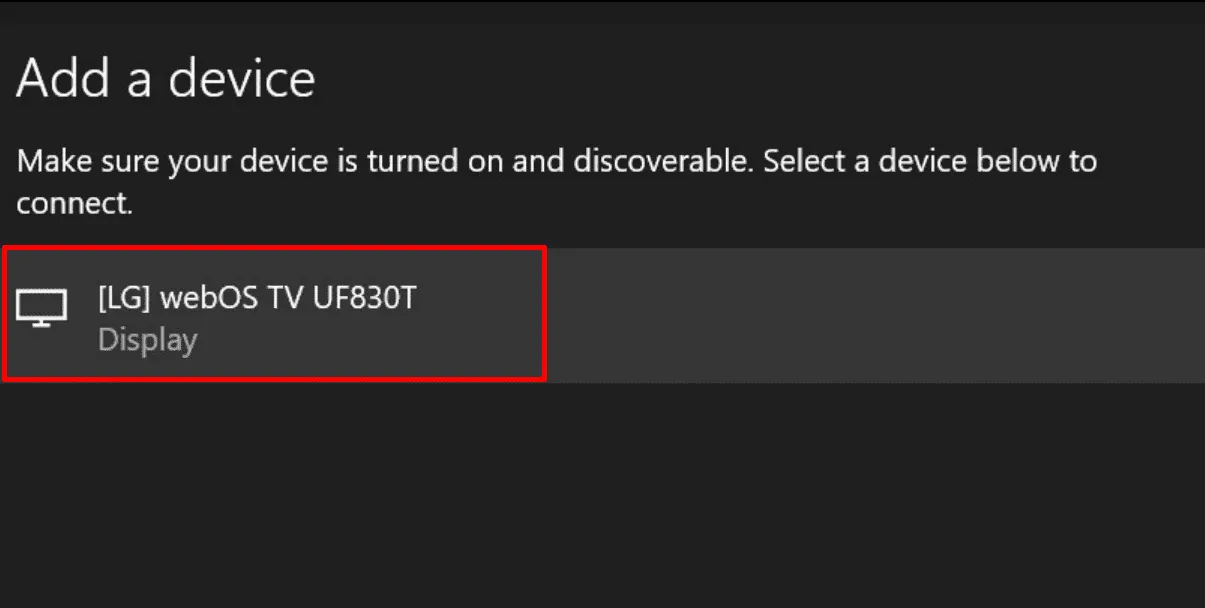 Chọn tivi mà bạn muốn kết nối