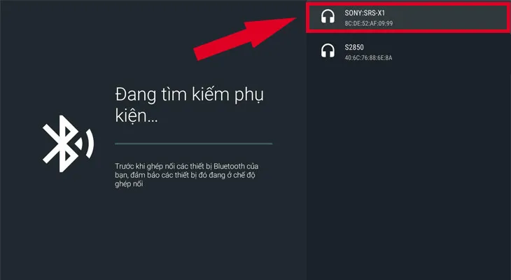 Chọn tên thiết bị để ghép nối