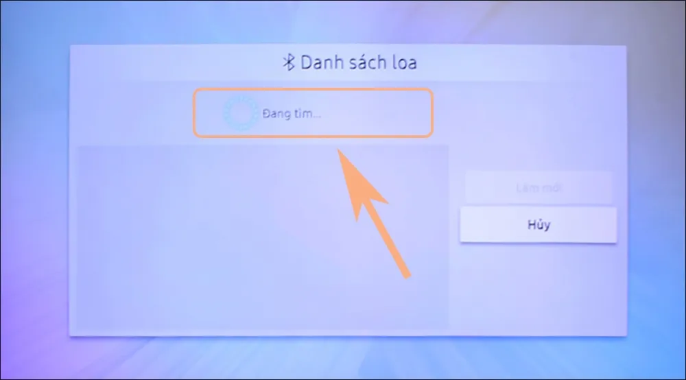 Trạng thái quét thiết bị của tivi Samsung