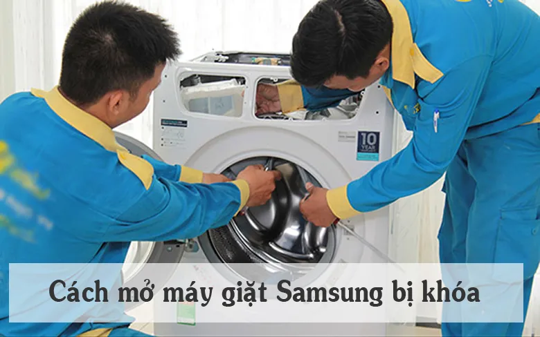 Cơ cấu khóa cửa bên trong máy giặt Samsung