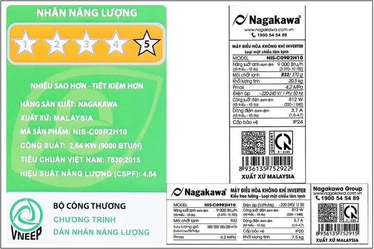 Nhãn năng lượng điều hòa Nagakawa