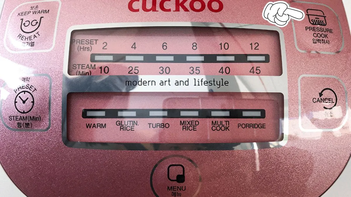 Chế độ nấu áp suất của nồi Cuckoo