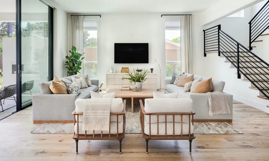 Cách trang trí tường treo tivi phòng khách theo phong cách Scandinavian