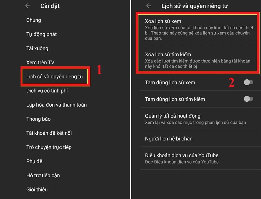 Xóa lịch sử khỏi tất cả các thiết bị