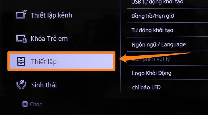 Chọn Cấu hình xuất xưởng