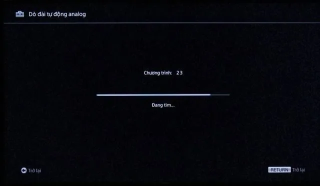 Kết quả sau khi thực hiện thành công cách dò kênh tivi sony đời cũ tại nhà