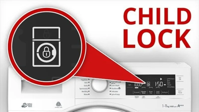 Kích hoạt tính năng khóa trẻ em Child Lock trên máy giặt LG