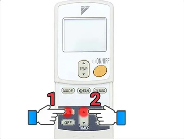 Cài đặt hẹn giờ trên remote Daikin model cũ