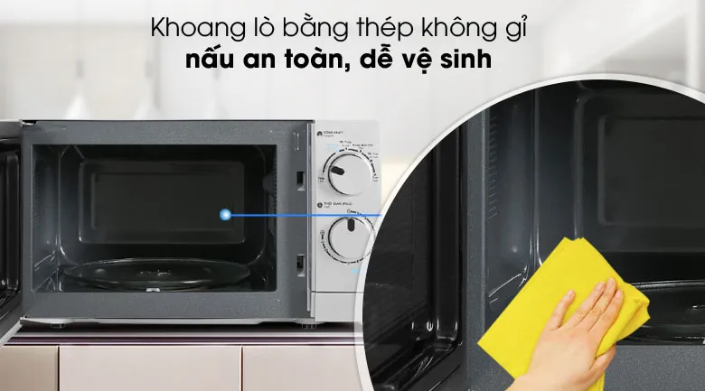 Khoang lò trong sơ đồ cấu tạo lò vi sóng được bao quanh bởi lưới kim loại an toàn