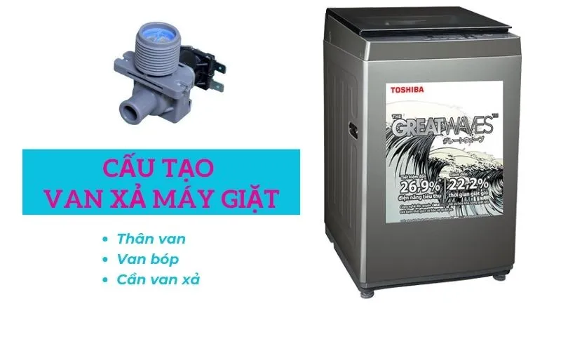 Sơ đồ cấu tạo các bộ phận bên trong motor xả máy giặt Toshiba
