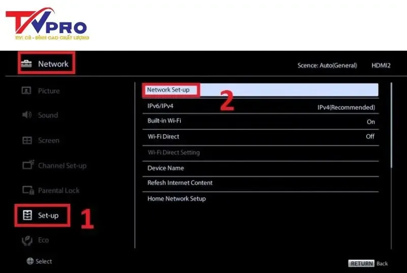 Chọn Network hoặc Network Connection