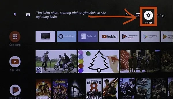 Giao diện cài đặt chế độ hệ thống trên dòng tivi Panasonic thông minh