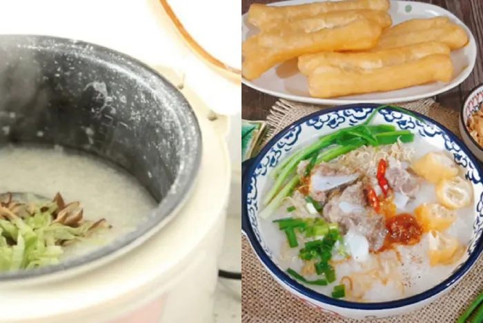 Cháo xương nấu bằng nồi cơm điện