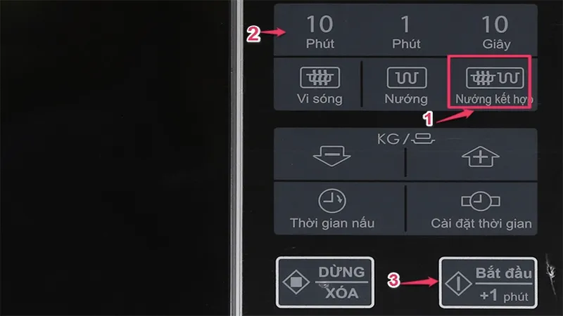 Chế độ nướng kết hợp ở lò vi sóng Sharp