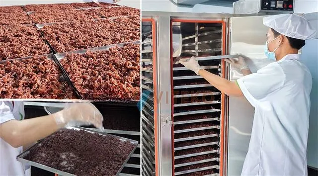 Kỹ thuật viên nạp gạch gieo mẻ sấy gạo lứt