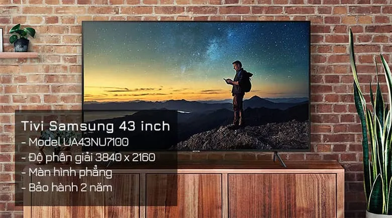 Smart Tivi Samsung 4K 43 inch UA43NU7100KXXV