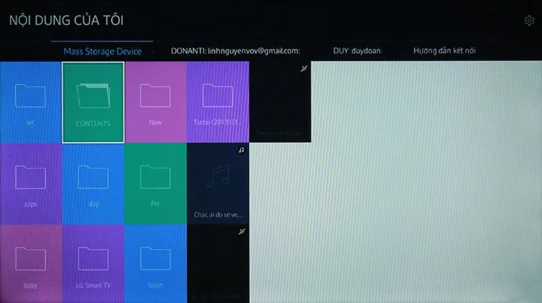 Truy cập thư mục CONTENTS để xem lại video đã ghi