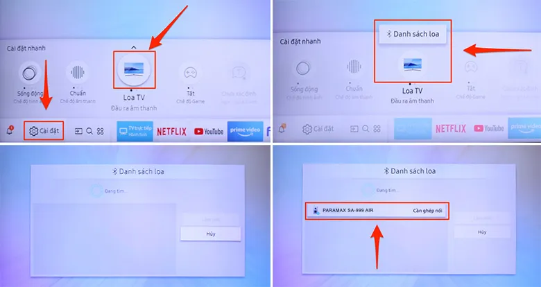 cách kết nối tivi Samsung với amply - kết nối bluetooth trên tivi