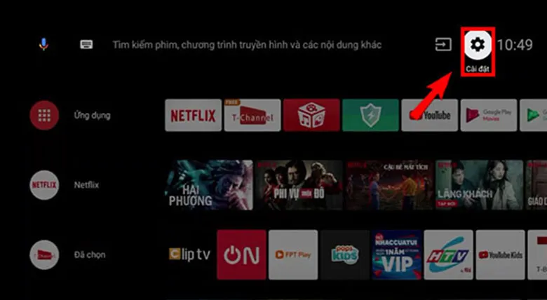 Cách kết nối wifi cho tivi TCL bước 2