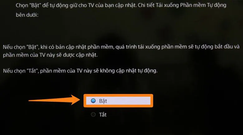 Chọn Bật để sửa lỗi tivi Sony không vào được Youtube