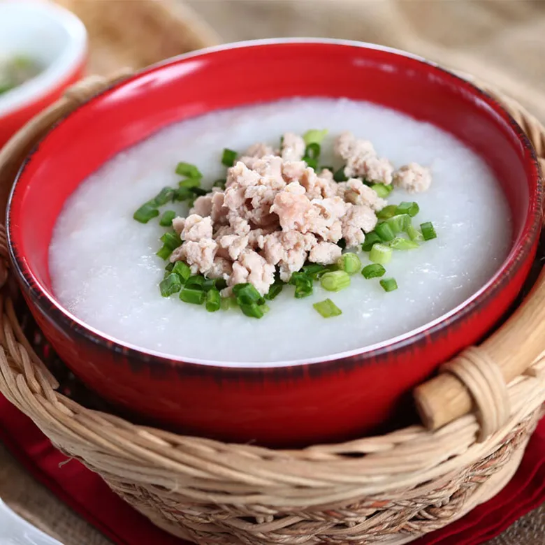Cháo thịt băm bằng nồi cơm điện