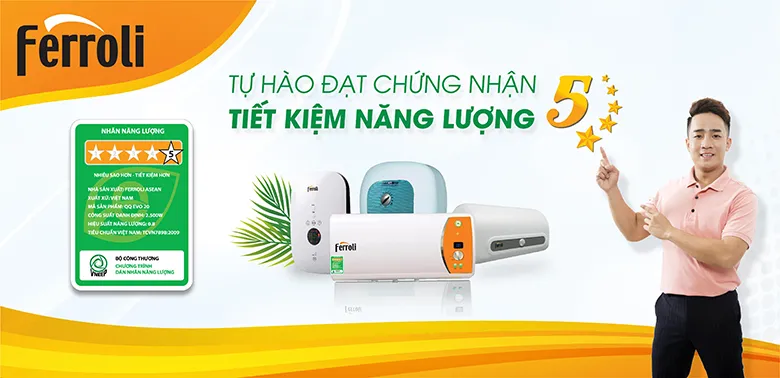 Bình nóng lạnh Ferroli dòng Verdi AE với lớp men titan