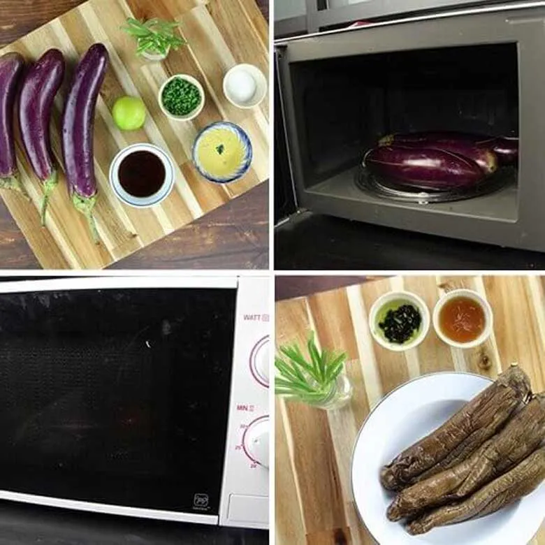 Các bước thực hiện cách nướng cà tím bằng lò vi sóng đơn giản và nhanh gọn