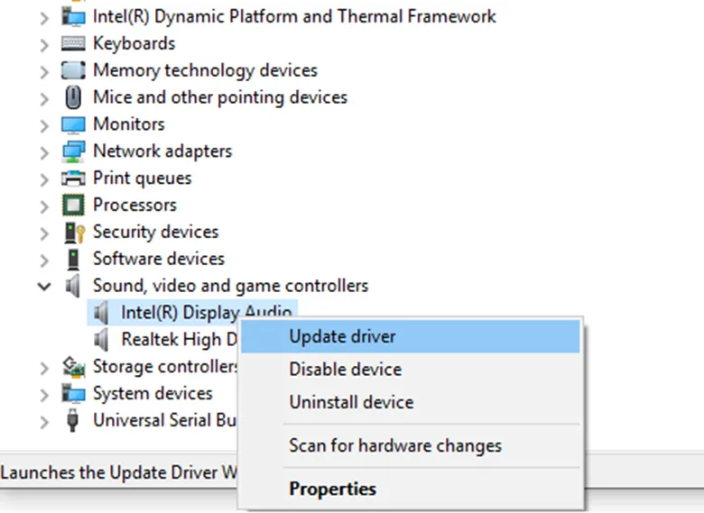 Cách khắc phục loa laptop bị rè update lại driver