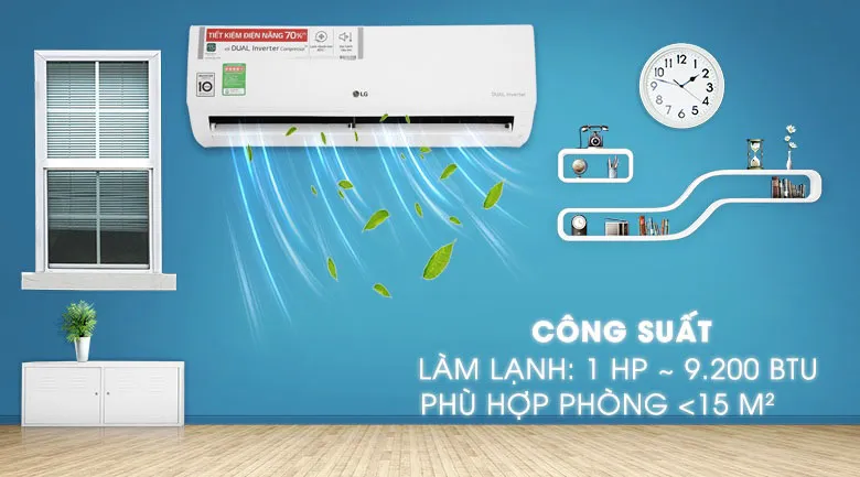 Bảng tra công suất máy lạnh LG theo diện tích phòng và hướng nhà
