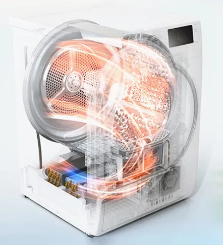 Cấu tạo máy sấy quần áo bơm nhiệt