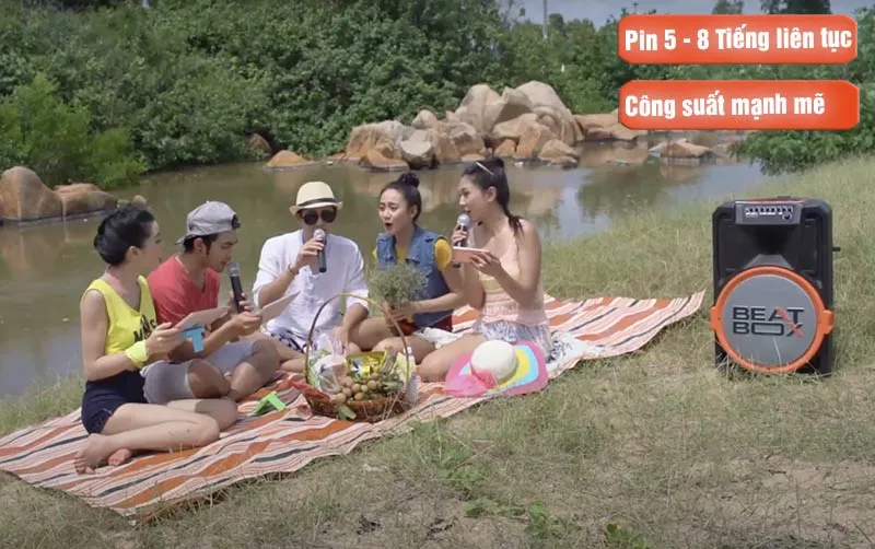 Loa di động Acnos Pin lâu, công suất mạnh mẽ