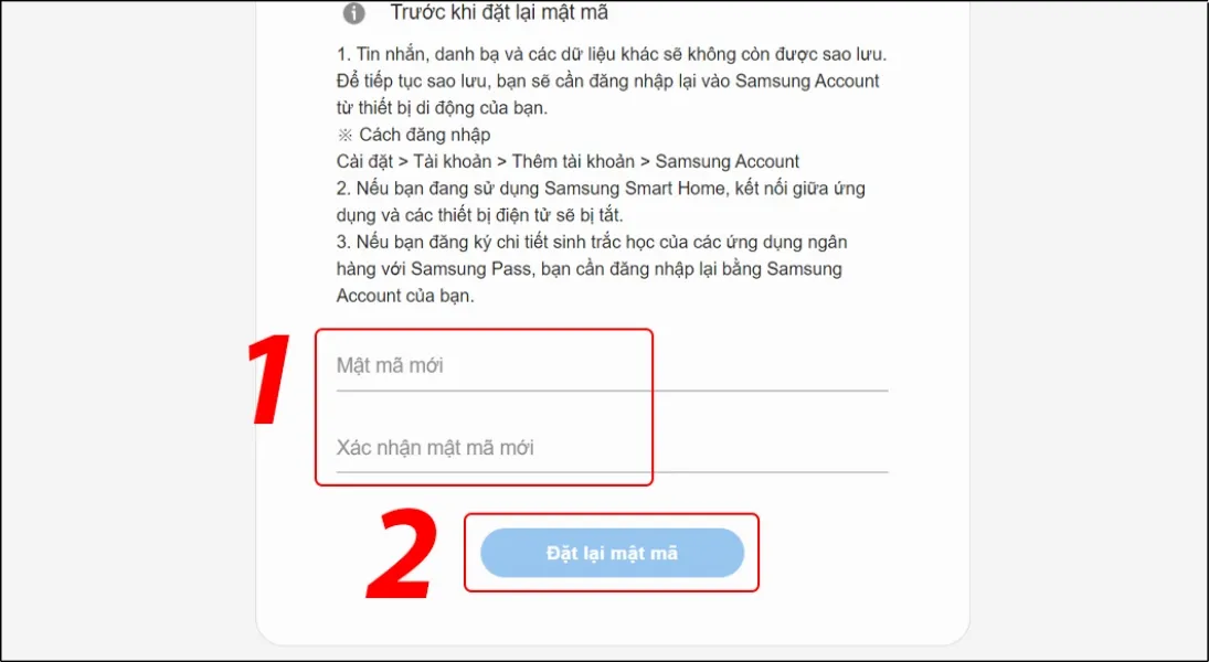 Chọn "Tìm ID hoặc Đặt lại mật mã" (Find ID or Reset password) và làm theo hướng dẫn để khôi phục