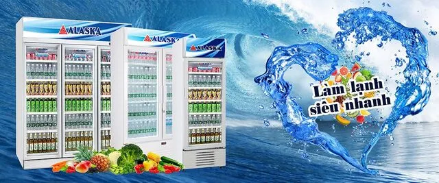 Màn hình LED hiển thị nhiệt độ chính xác trên tủ đông Alaska cao cấp