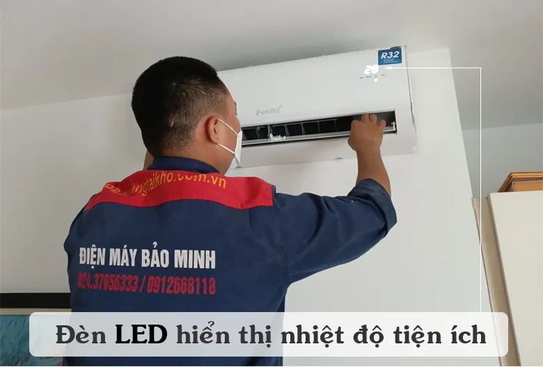 Điều hòa Funiki thiết kế hiển thị nhiệt độ LED trên dàn lạnh