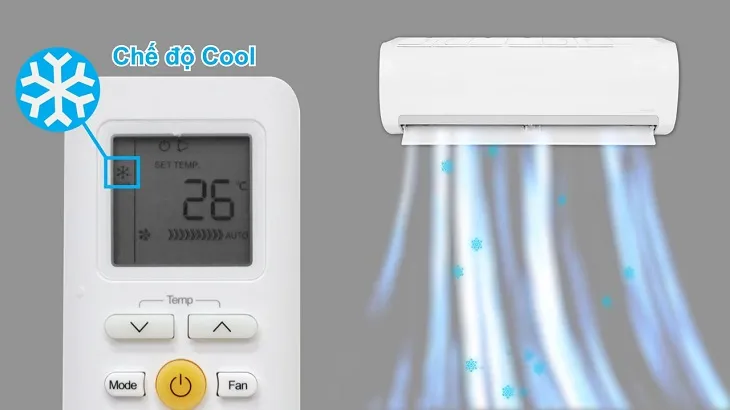 Chuyển chế độ Cool trên remote